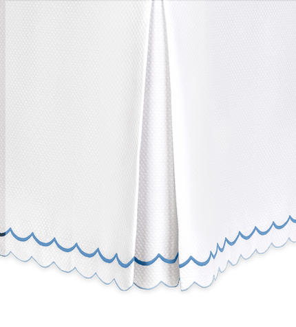 Matouk India Pique 18” Bed Skirt - Azure