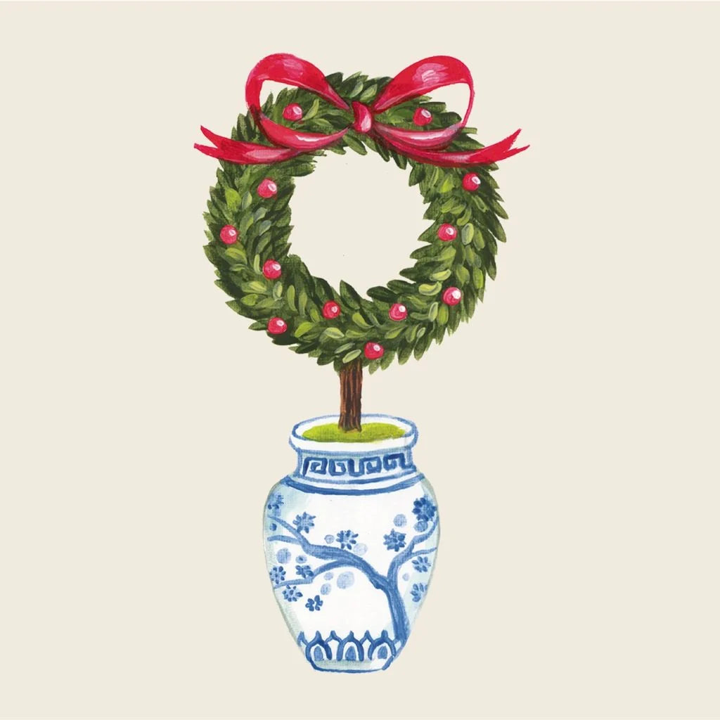 Hester & Cook Holiday Topiary Paper Cocktail Napkins