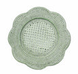 Caspari Rattan Scallop Charger - Green
