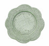 Caspari Rattan Scallop Charger - Green