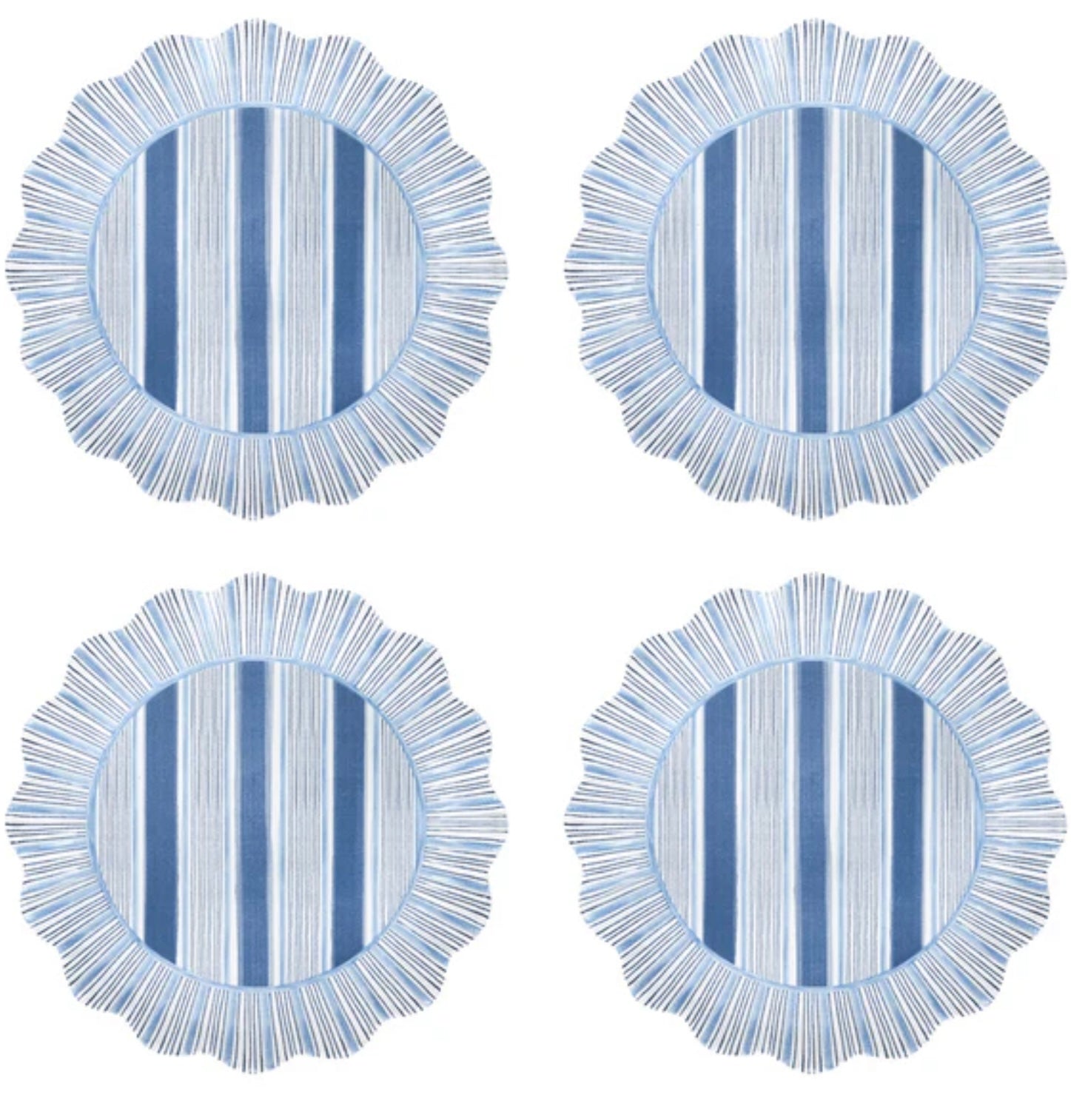 Juliska Cabana Stripe Ocean Dessert/Salad Plate S/4 - Melamine
