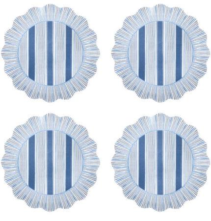 Juliska Cabana Stripe Ocean Dessert/Salad Plate S/4 - Melamine
