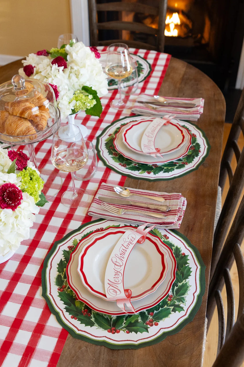 Hester & Cook Holiday Holly China Die-Cut Placemat