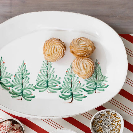 Vietri Lastra Holiday Oval Platter - Melamine