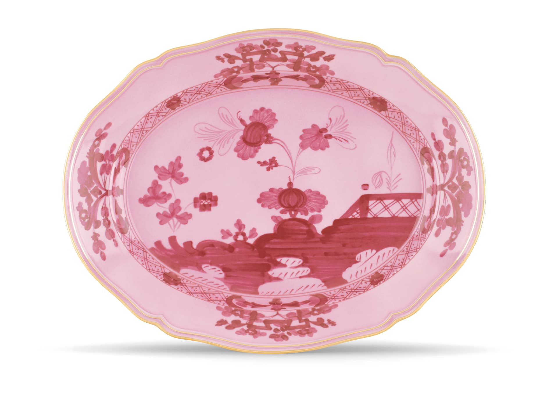 Ginori Oriente Italiano Large Oval Flat Platter - Porpora