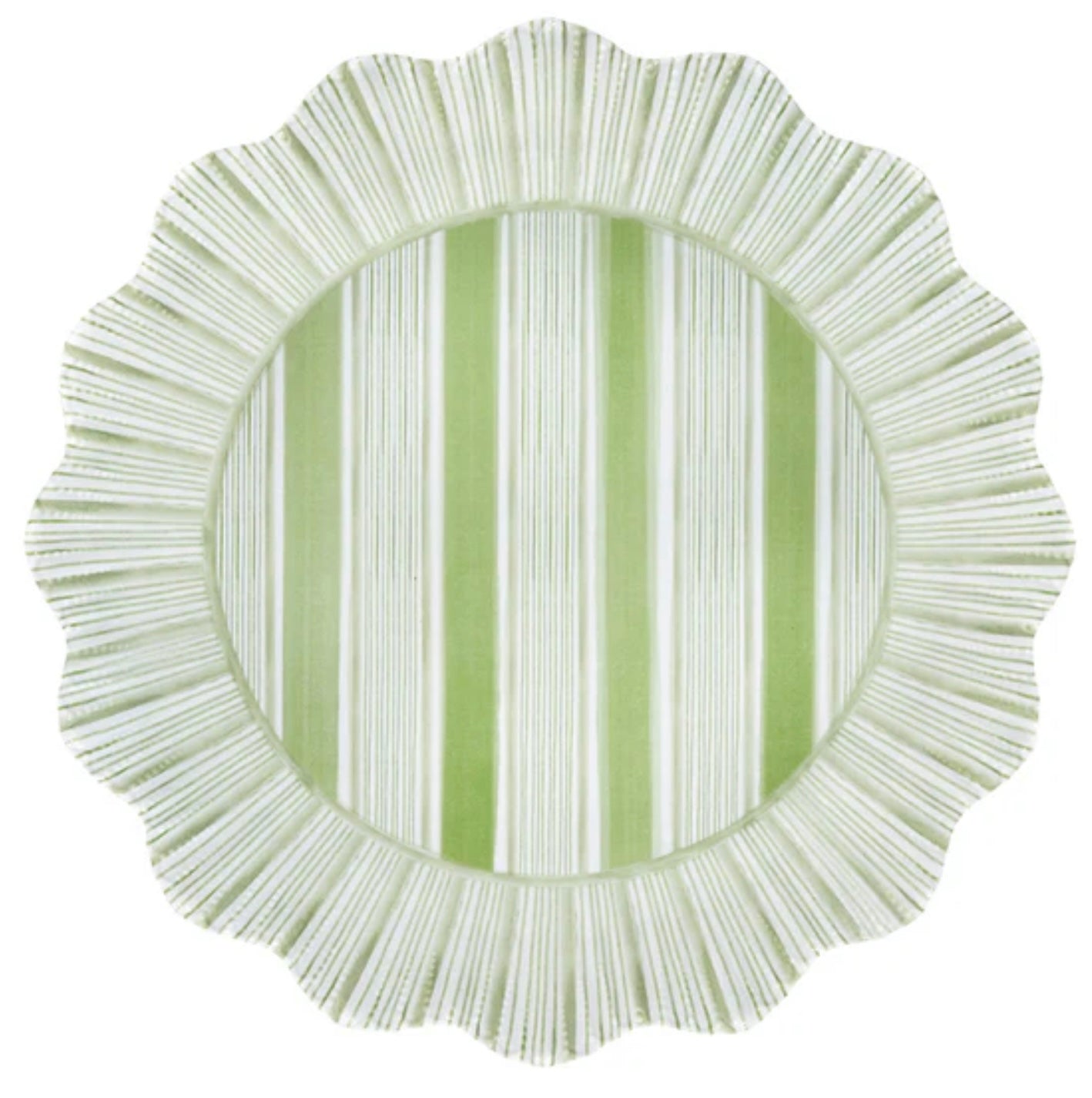 Juliska Cabana Stripe Seagrass Dinner Plate S/4 - Melamine