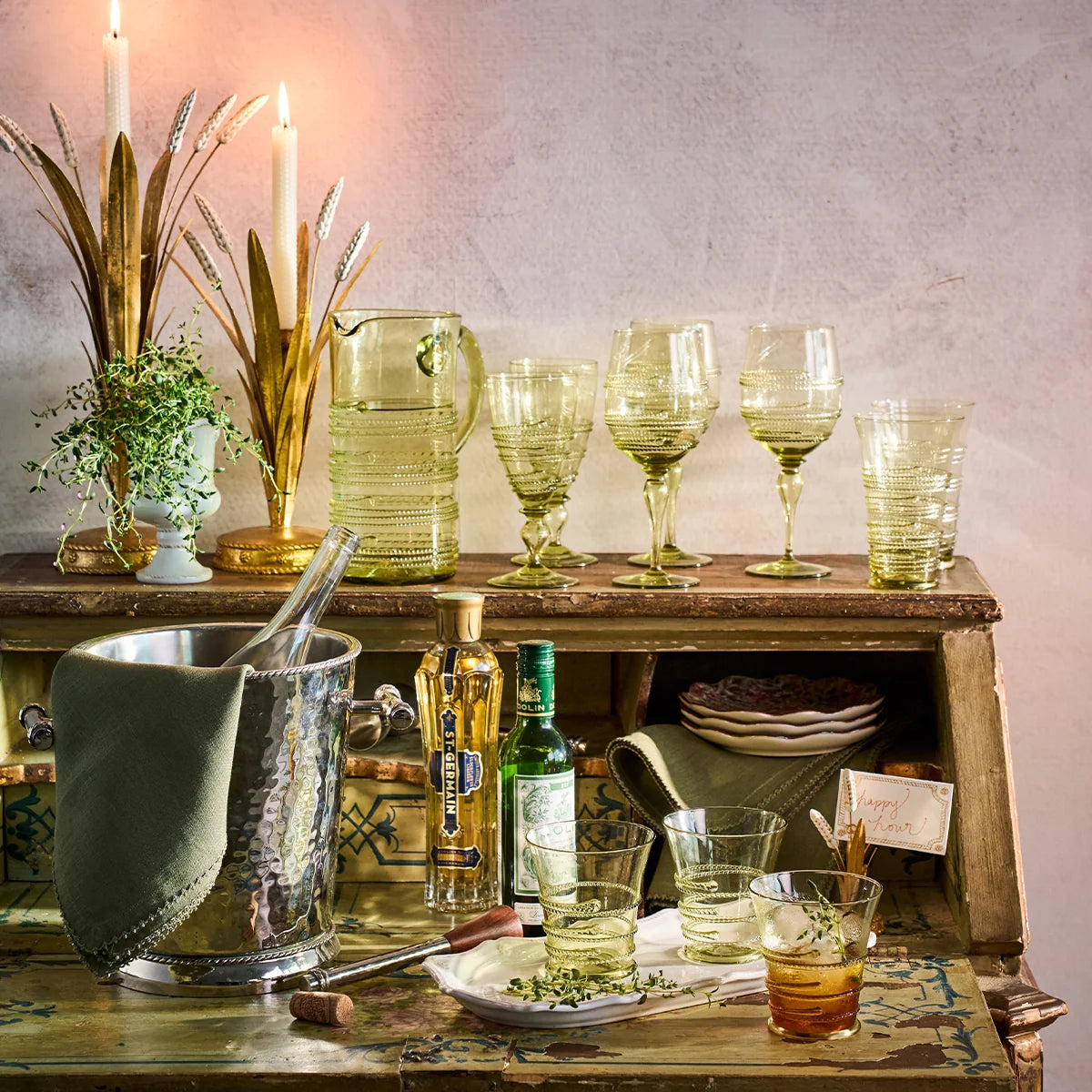 Juliska Ella Wine Glass - Green