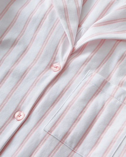 Petite Plume Olivia Short Pima Pajama Set - Pink Stripe