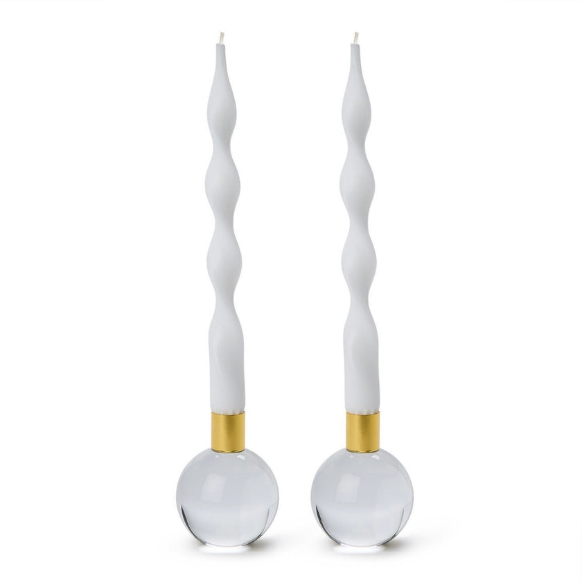 Two’s Company Color Pop Candleholders - Clear (S/2)