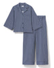 Petite Plume Olivia Wide Leg Pima Pajama Set - Admiral Navy Ticking