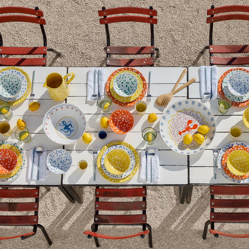 Costa Nova Summer Bliss Low Serving Bowl - Lobster