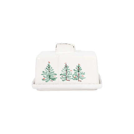 Vietri Lastra Holiday Butter Dish