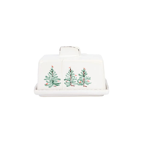Vietri Lastra Holiday Butter Dish