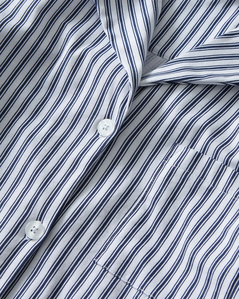 Petite Plume Olivia Short Set Pima Pajama Set - Navy French Ticking
