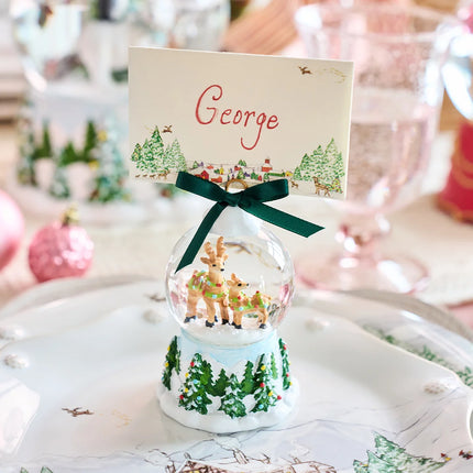 Juliska North Pole Reindeer Snow Globe Place Card Holder