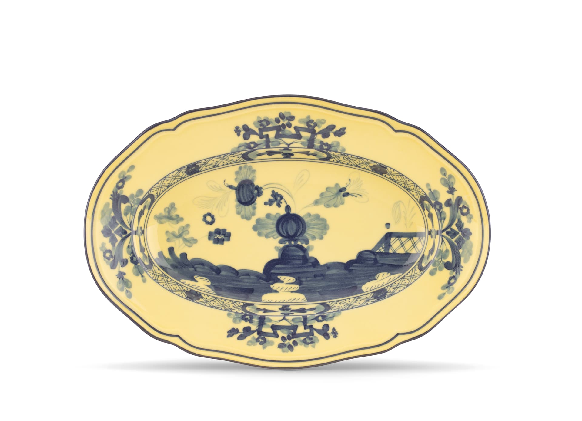 Ginori Oriente Italiano Oval Flat Platter - Citrino