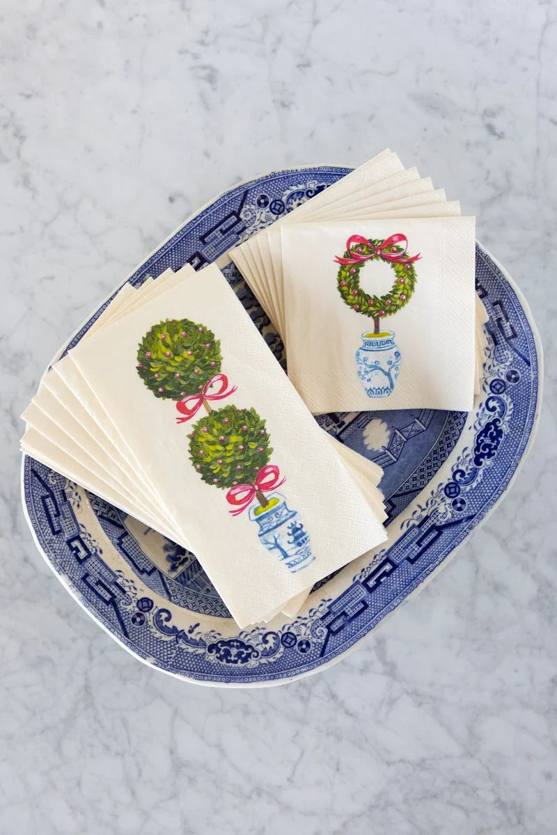 Hester & Cook Holiday Topiary Paper Cocktail Napkins