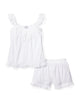 Petite Plume Women’s Swiss Dots Celeste Short Pajama Set - White
