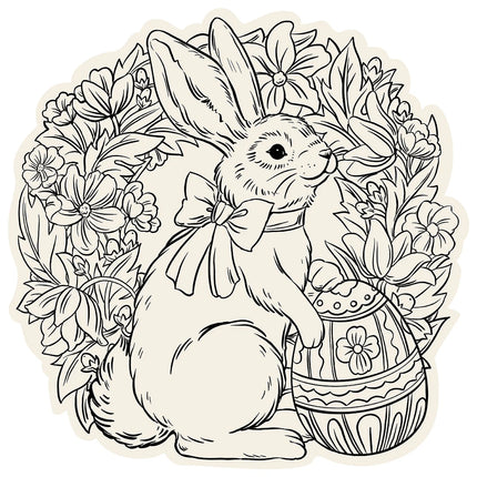 Hester & Cook Die-Cut Coloring Bunny Wreath Placemat