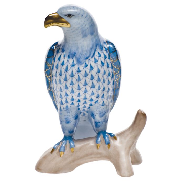 Herend Decorative Small Bald Eagle - Blue
