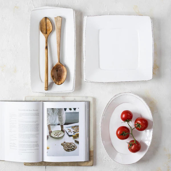 Vietri Lastra White Square Baker