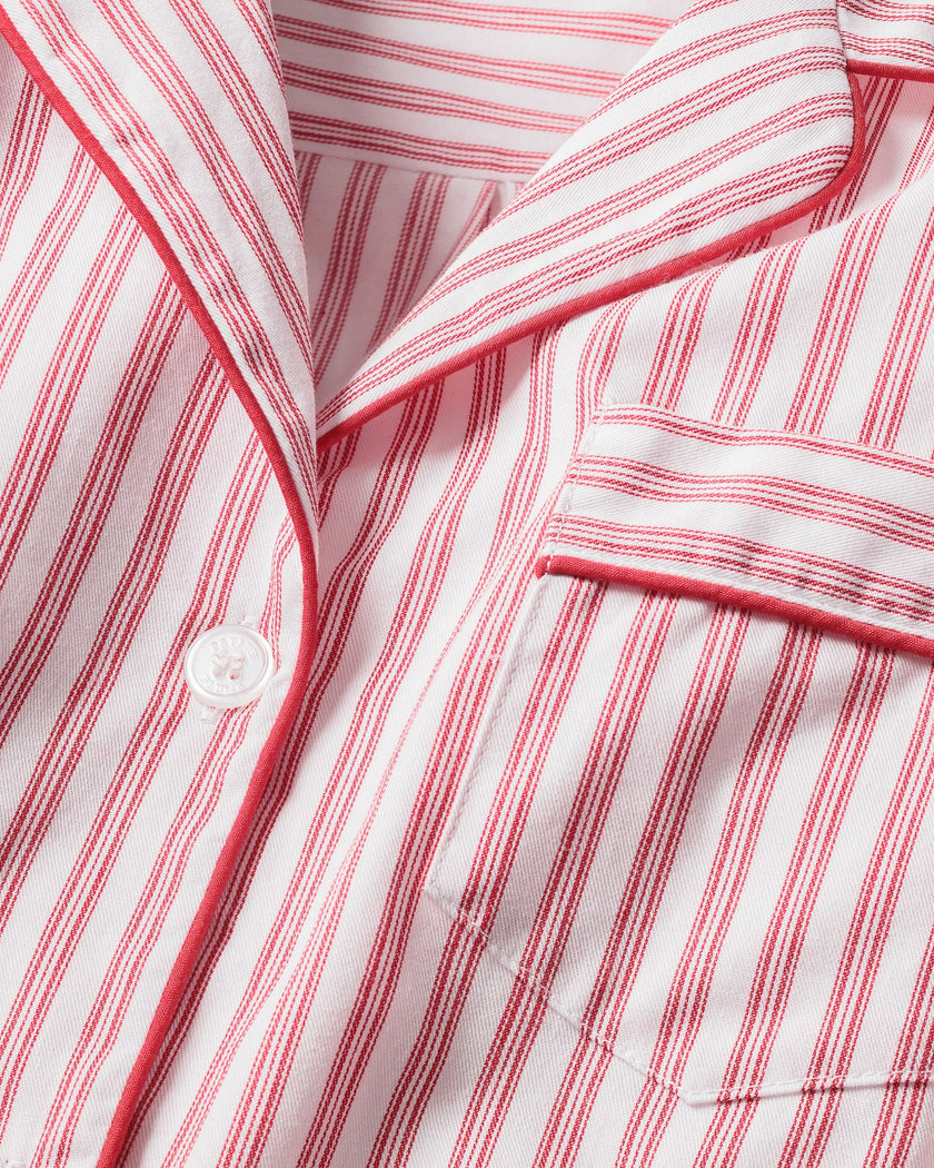 Petite Plume Toddler and Kids Long Set Pajamas - Red Ticking