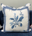 Architectural Elements Designer Blue & White Floral Pillow