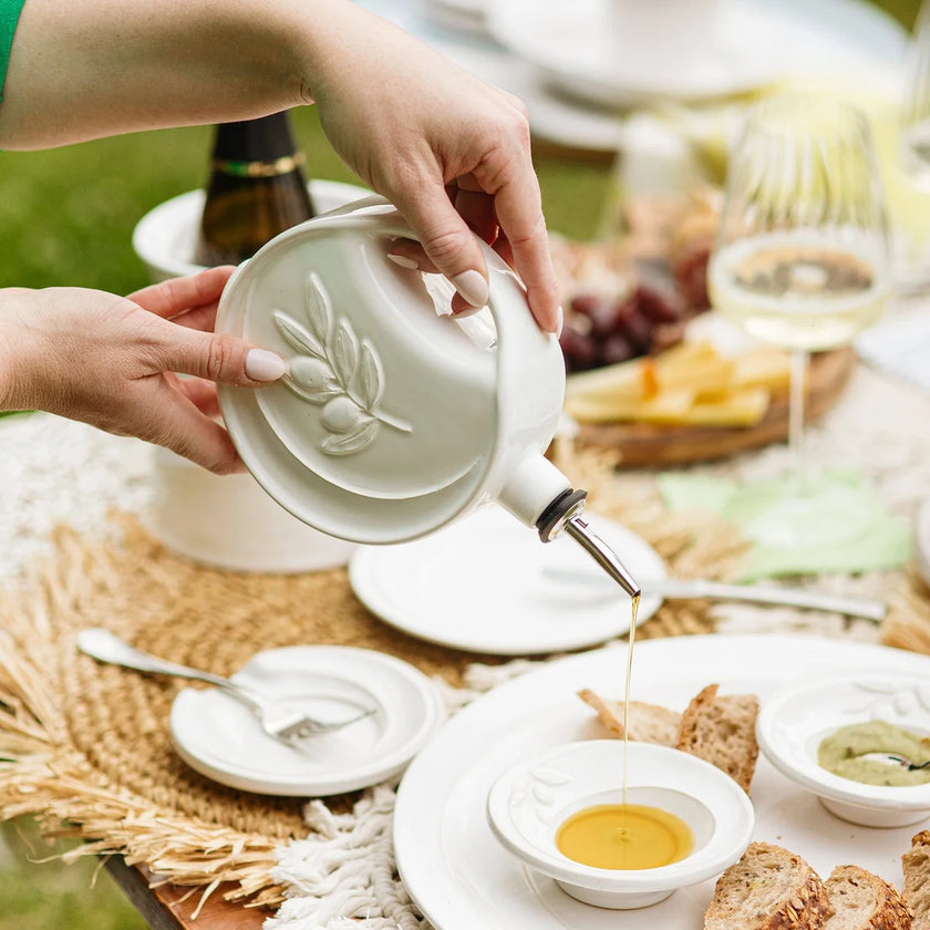 Vietri Luna White Olive Oil Bottle