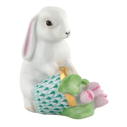 Herend Decorative Flowerpot Bunny - Green