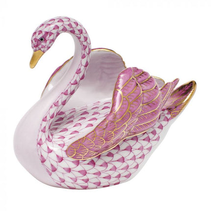 Herend Decorative Swan - Raspberry