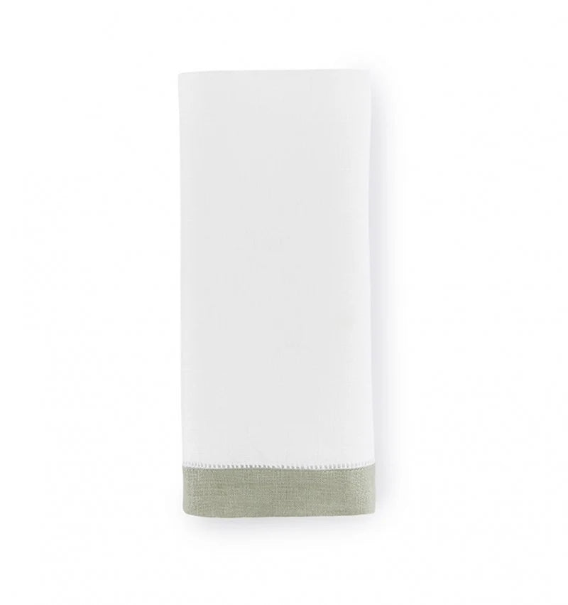 Sferra Filo Tea Towel - White/ Celadon