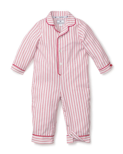 Petite Plume Twill Romper - Red Ticking