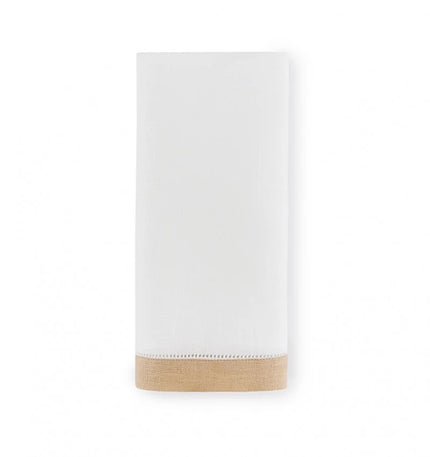 Sferra Filo Tea Towel - White/Almond