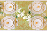 Hester & Cook Light Green Damask Paper Table Runner
