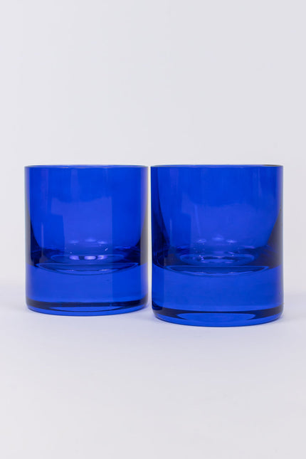 Estelle Colored Rocks Glasses - Royal Blue