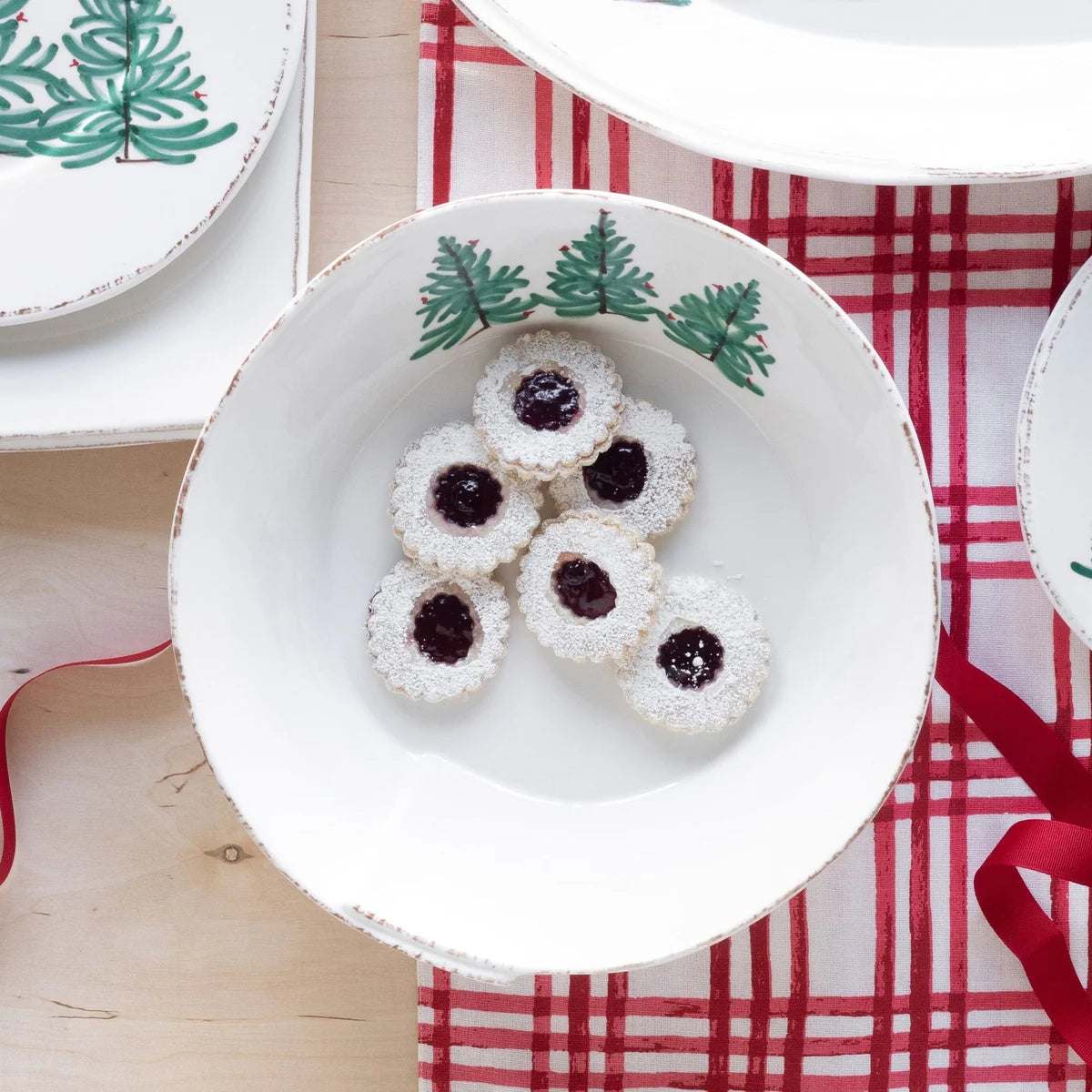Vietri Lastra Holiday Large Shallow Serving Bowl - Melamine