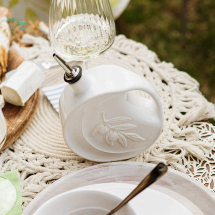Vietri Luna White Olive Oil Bottle