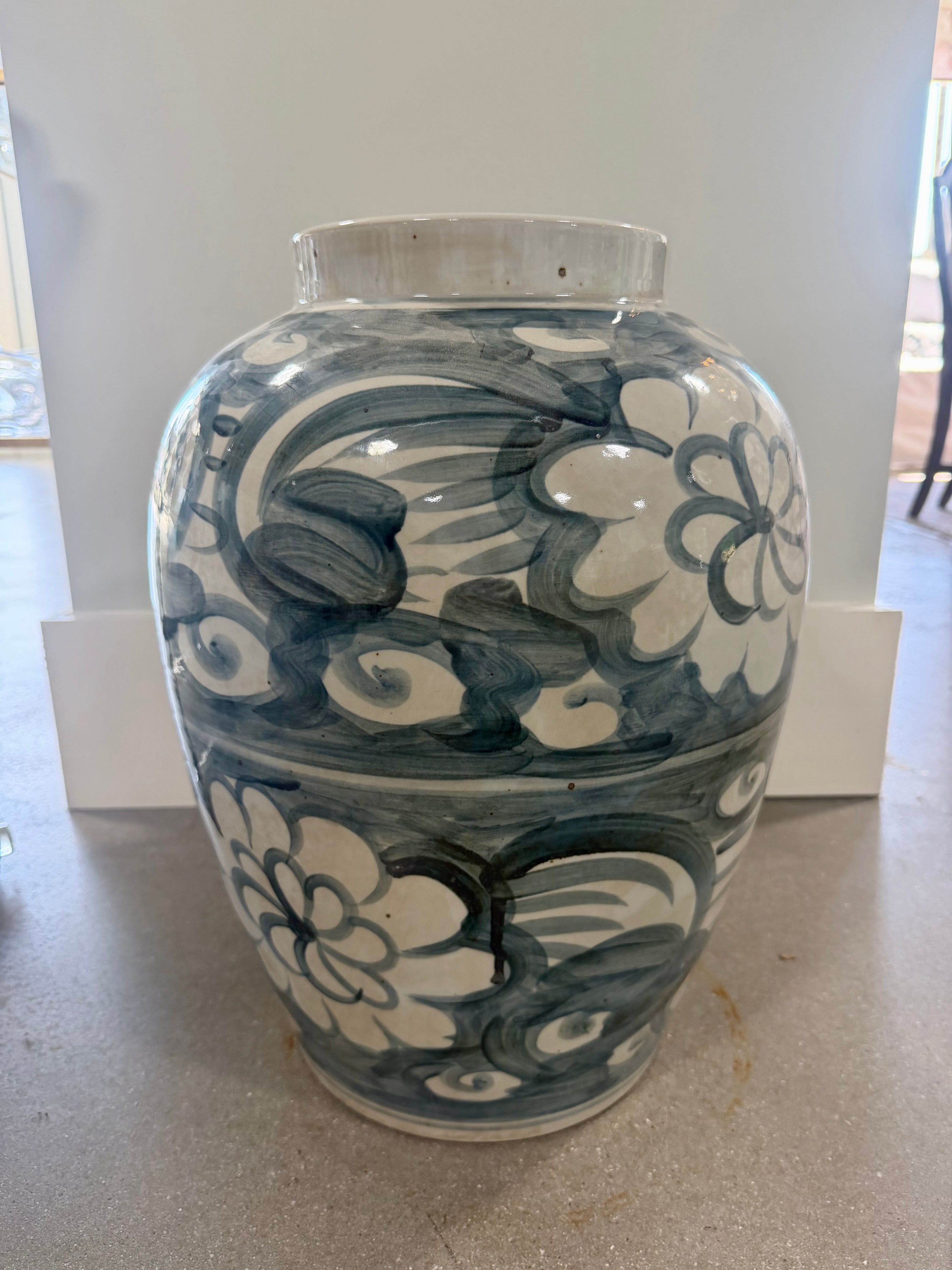 Light Blue Ceramic Date Jar
