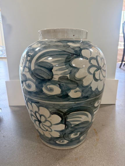 Light Blue Ceramic Date Jar