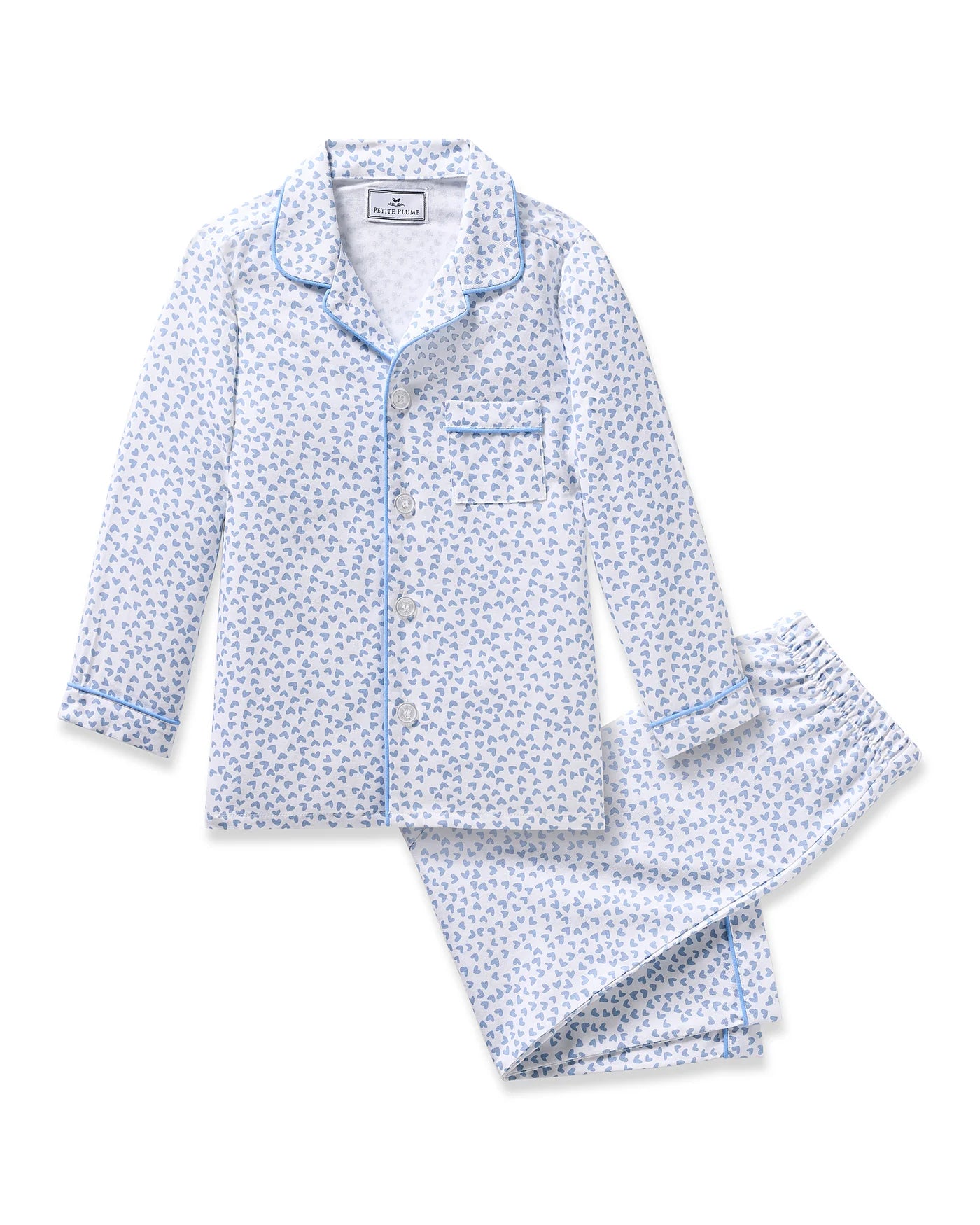 Petite Plume Toddler and Kids Long Set Pajamas - Bluehearts