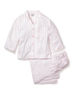 Petite Plume Olivia Wide Leg Pima Pajama Set - Pink Stripe