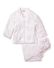 Petite Plume Olivia Wide Leg Pima Pajama Set - Pink Stripe