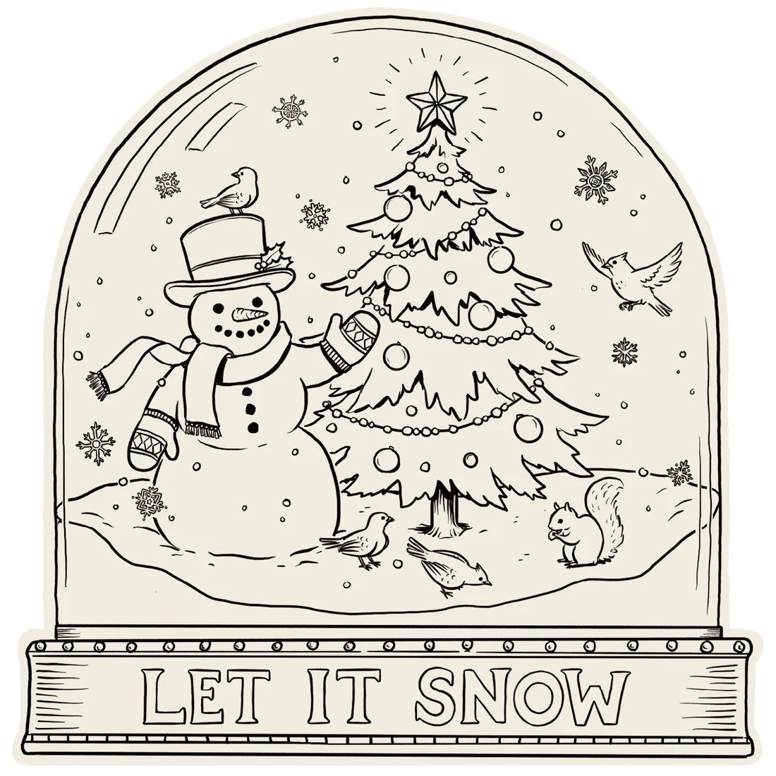 Hester & Cook Snow Globe Coloring Paper Placemat