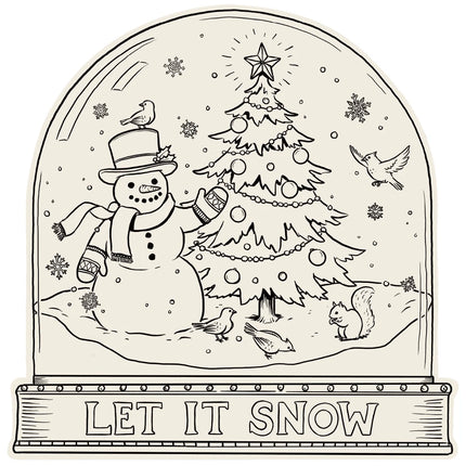 Hester & Cook Snow Globe Coloring Paper Placemat