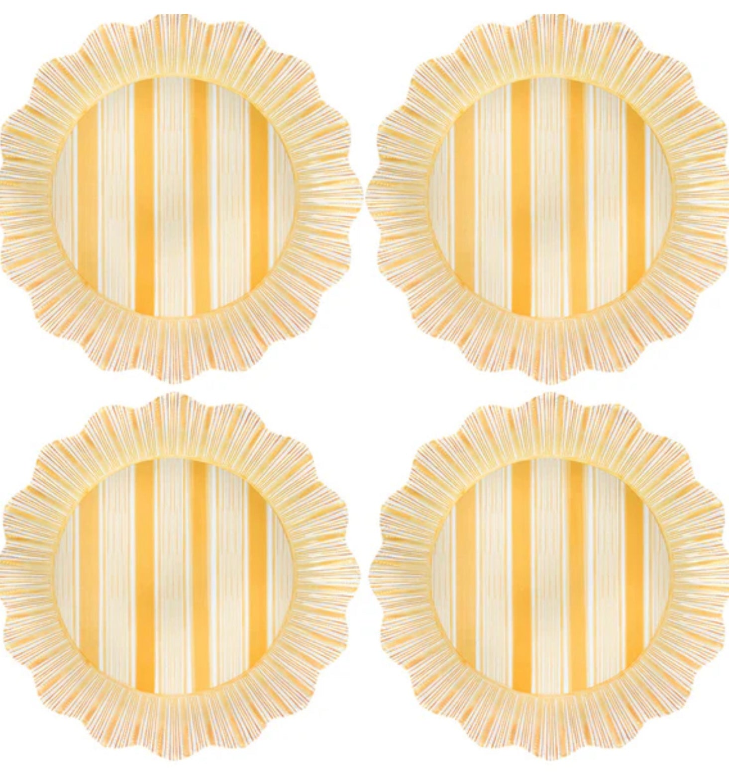 Juliska Cabana Stripe Sunshine Dinner Plate S/4 - Melamine