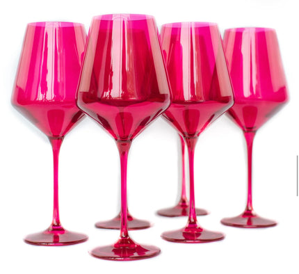 Estelle Colored Wine Glasses - Vivid Magenta