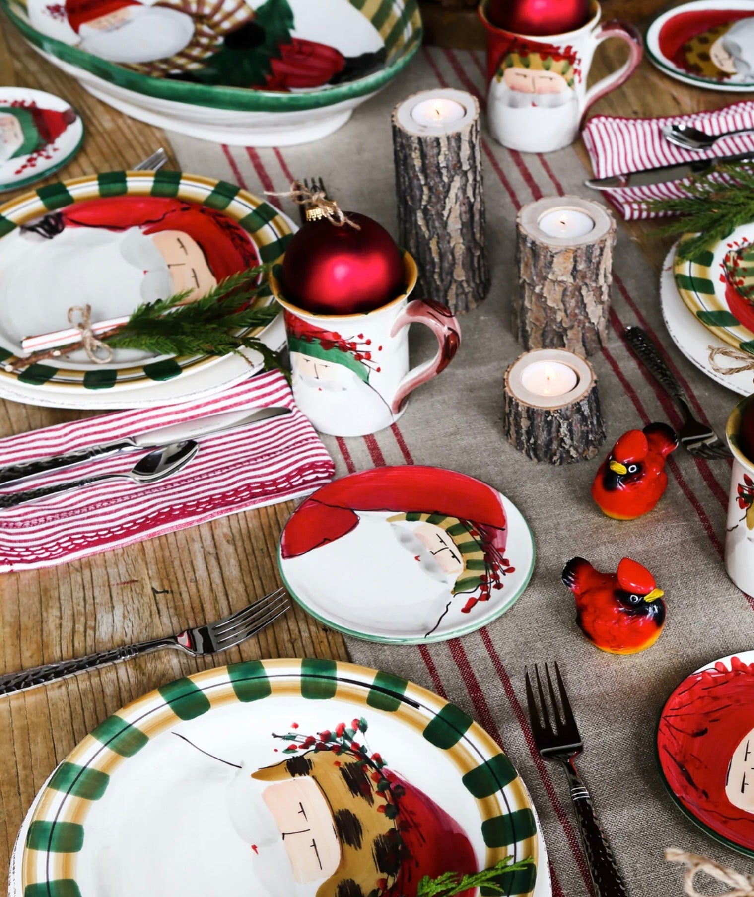 Vietri Old St. Nick Round Salad Plates - Set of 4