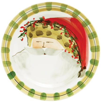 Vietri Old St. Nick Round Salad Plates - Animal Hat