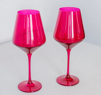 Estelle Colored Wine Glasses - Vivid Magenta