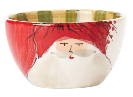 Vietri Old St. Nick Cereal Bowl - Red Hat